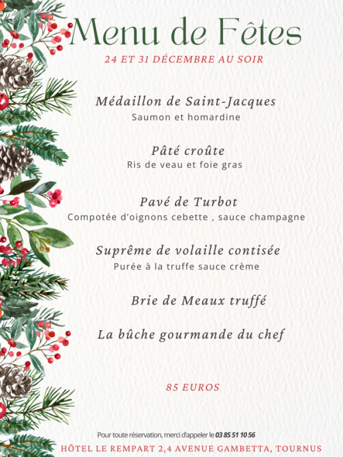 menu de fetes